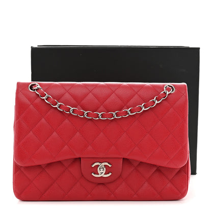 Chanel Caviar Quilted Jumbo Double Flap Red 11 of 11