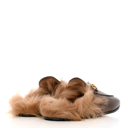 Gucci Calfskin Fur Womens Princetown Slippers 36 Brown 4 of 9
