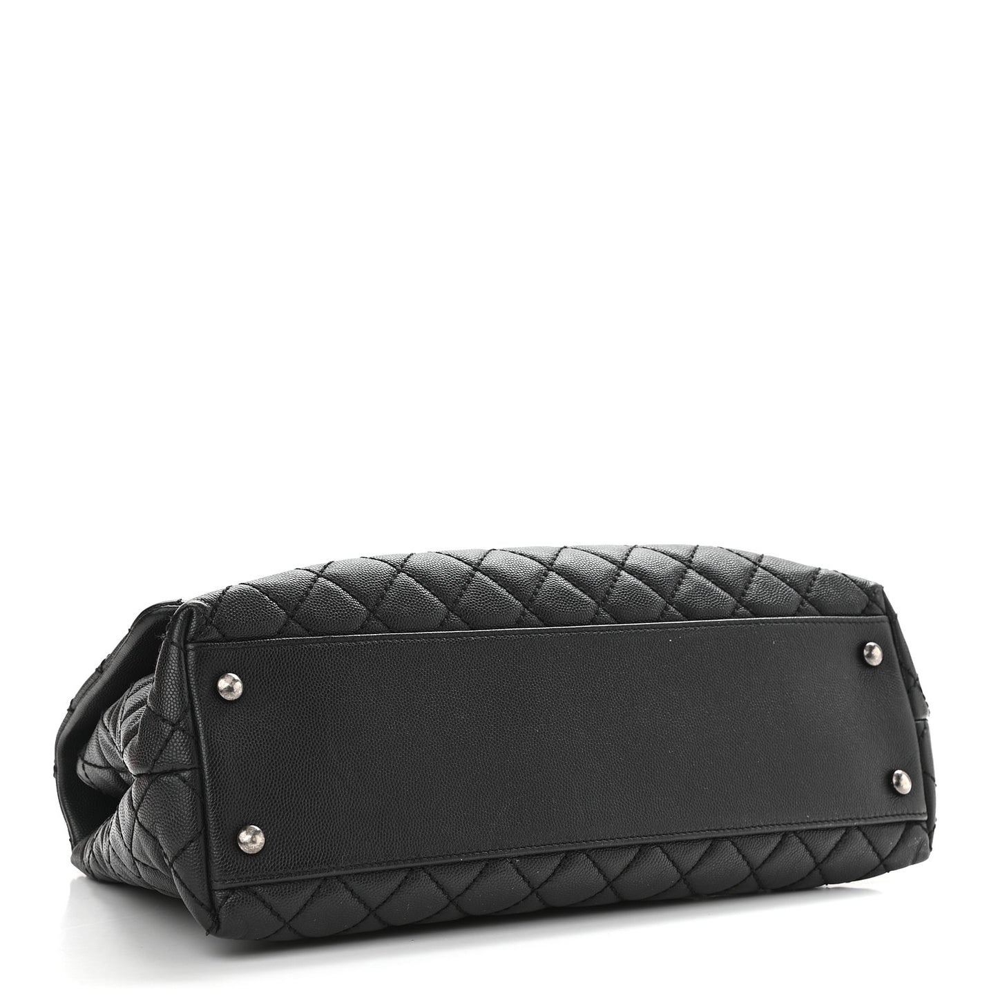 Caviar Quilted Medium Coco Handle Flap Black