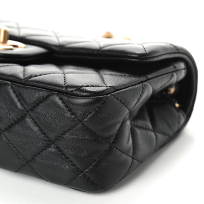 Chanel Lambskin Quilted Mini Rectangular Pearl Crush Flap Black 7 of 9