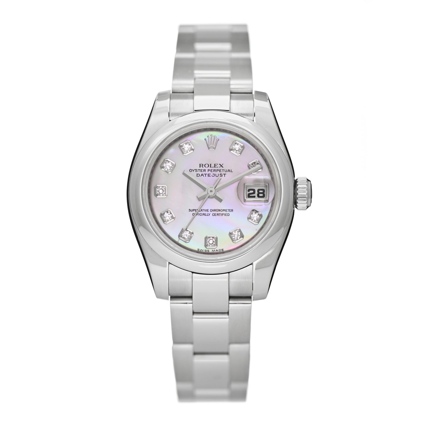 Stainless Steel Diamond Pink Mother of Pearl 26mm Oyster Perpetual Datejust Watch 179160