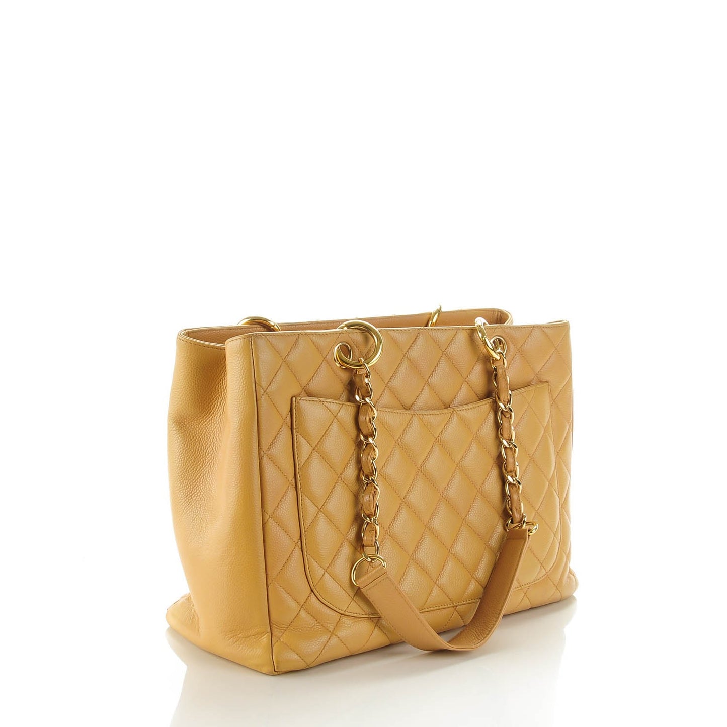 Caviar Quilted Grand Shopping Tote GST Beige