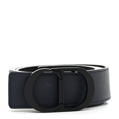 Christian Dior Ultra Matte Calfskin 35mm Montaigne Belt 110 44 Blue Black 1 of 8
