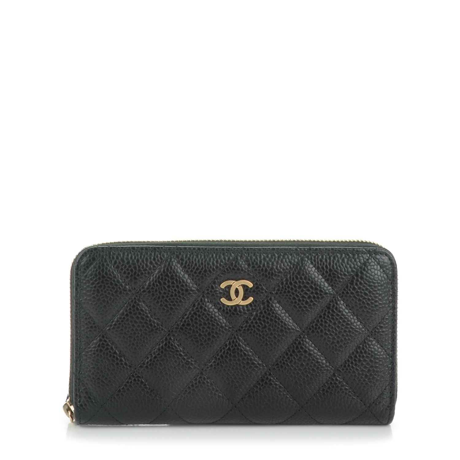 Chanel Caviar Quilted Small Zip Around Wallet Black 1 of 8