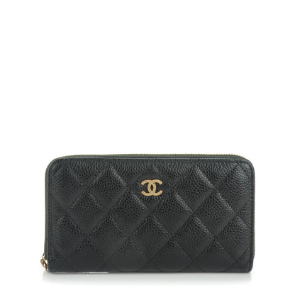 Chanel Caviar Quilted Small Zip Around Wallet Black 1 of 8