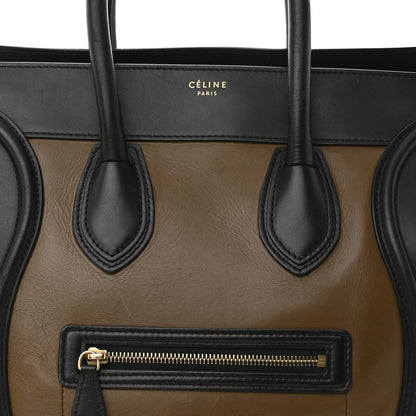 Celine Satin Calfskin Suede Mini Tri-Color Luggage Olive 7 of 15