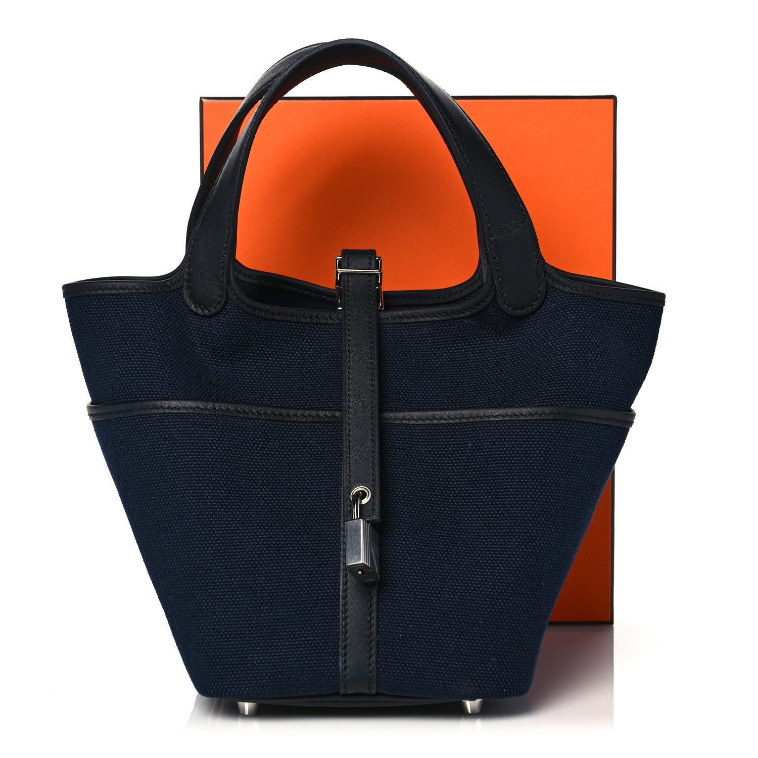 Hermes Toile Goeland Swift Cargo Picotin Lock 18 Bleu Marine 12 of 12