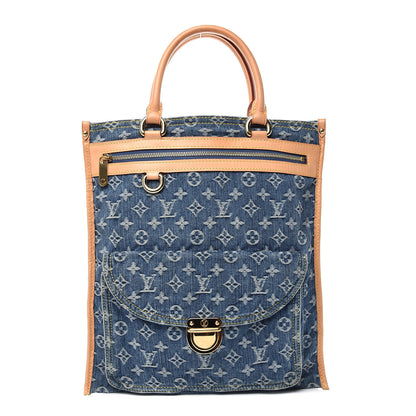 Louis Vuitton Monogram Denim Sac Plat Blue 1 of 10