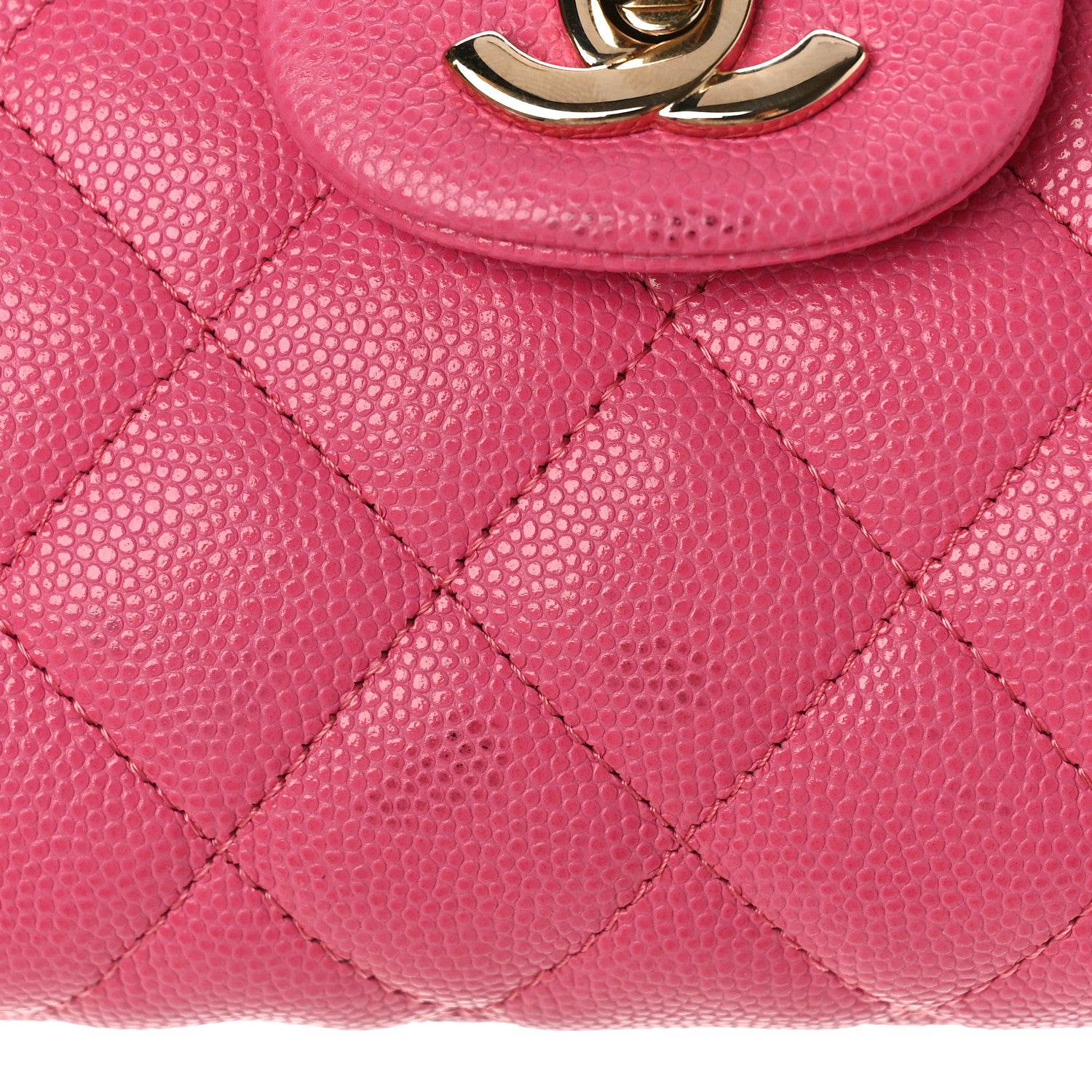 Chanel Caviar Quilted Flap Clutch Pink 10 of 10