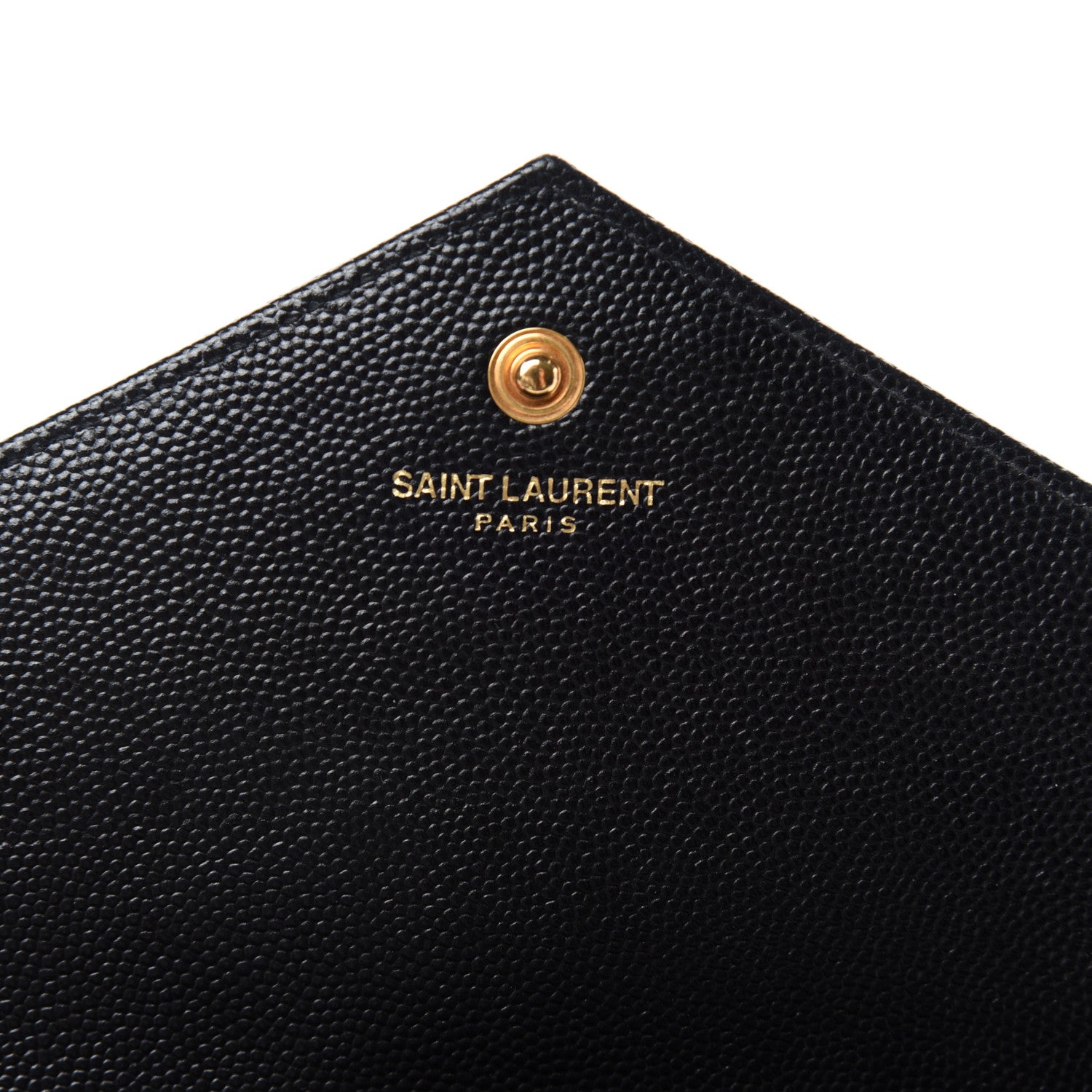 Saint Laurent Grain De Poudre Matelasse Chevron Monogram Chain Wallet Black 7 of 11