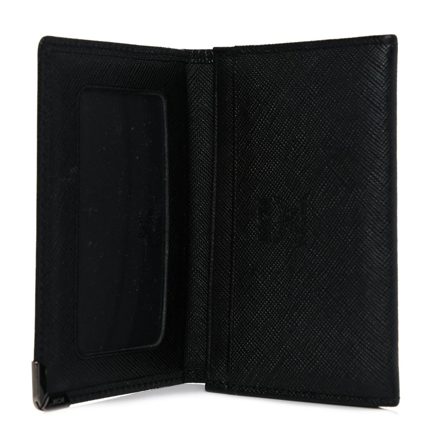 Saffiano Bi-Fold Vertical Wallet Black