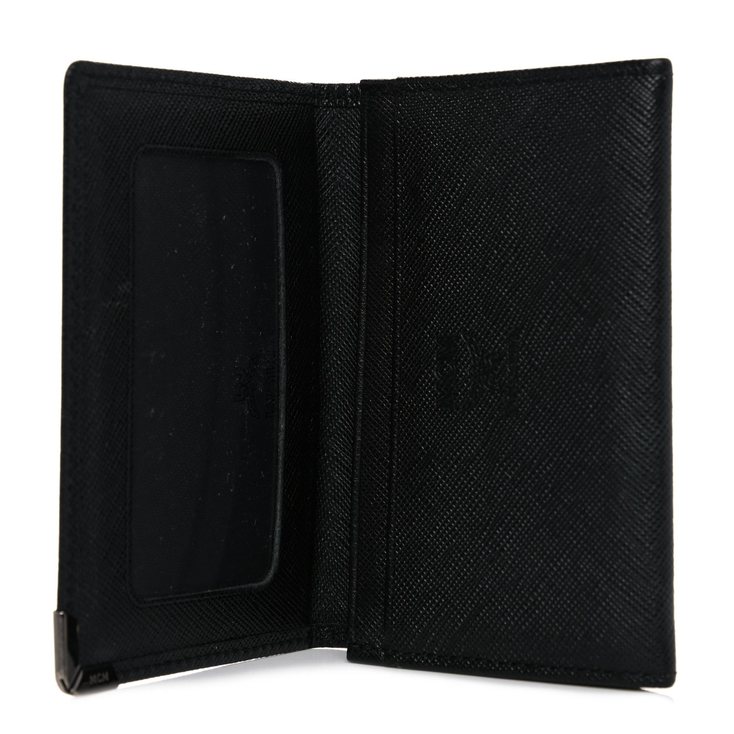 MCM Saffiano Bi-Fold Vertical Wallet Black 5 of 11