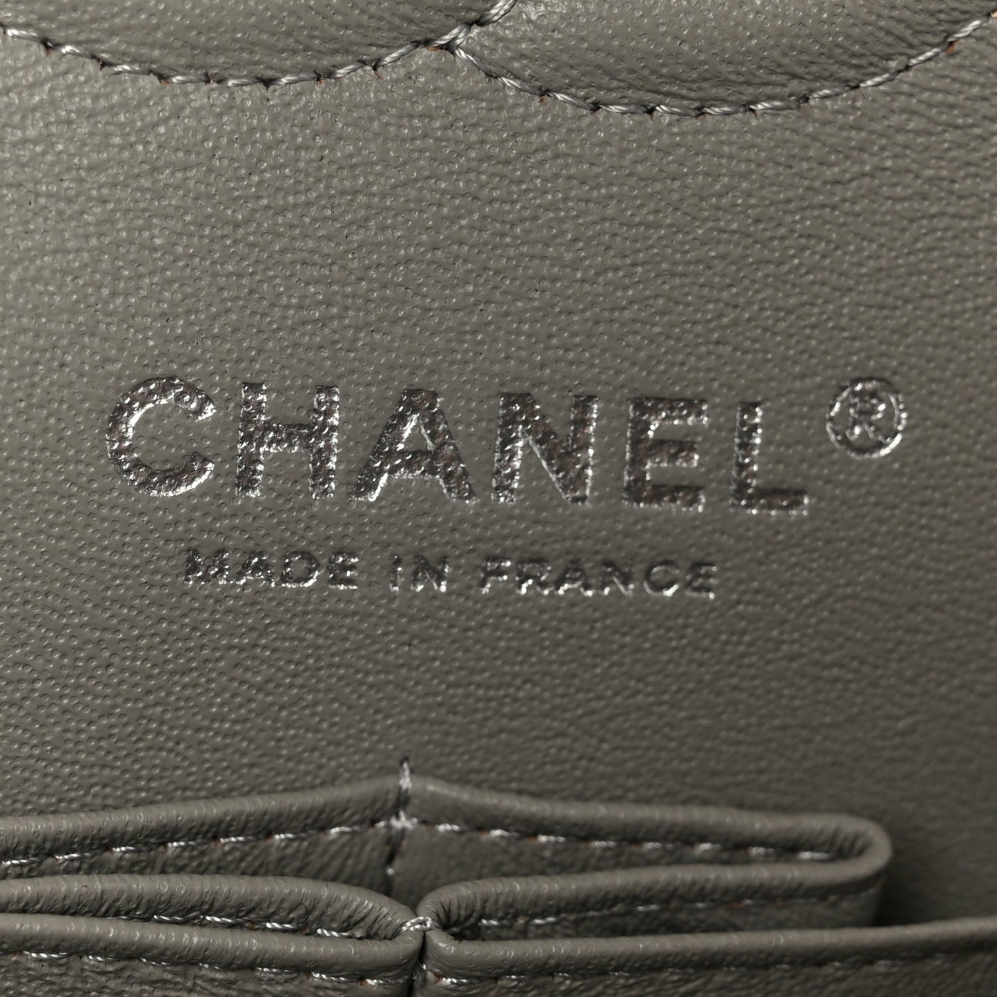 Lambskin Quilted Small Double Flap Grey