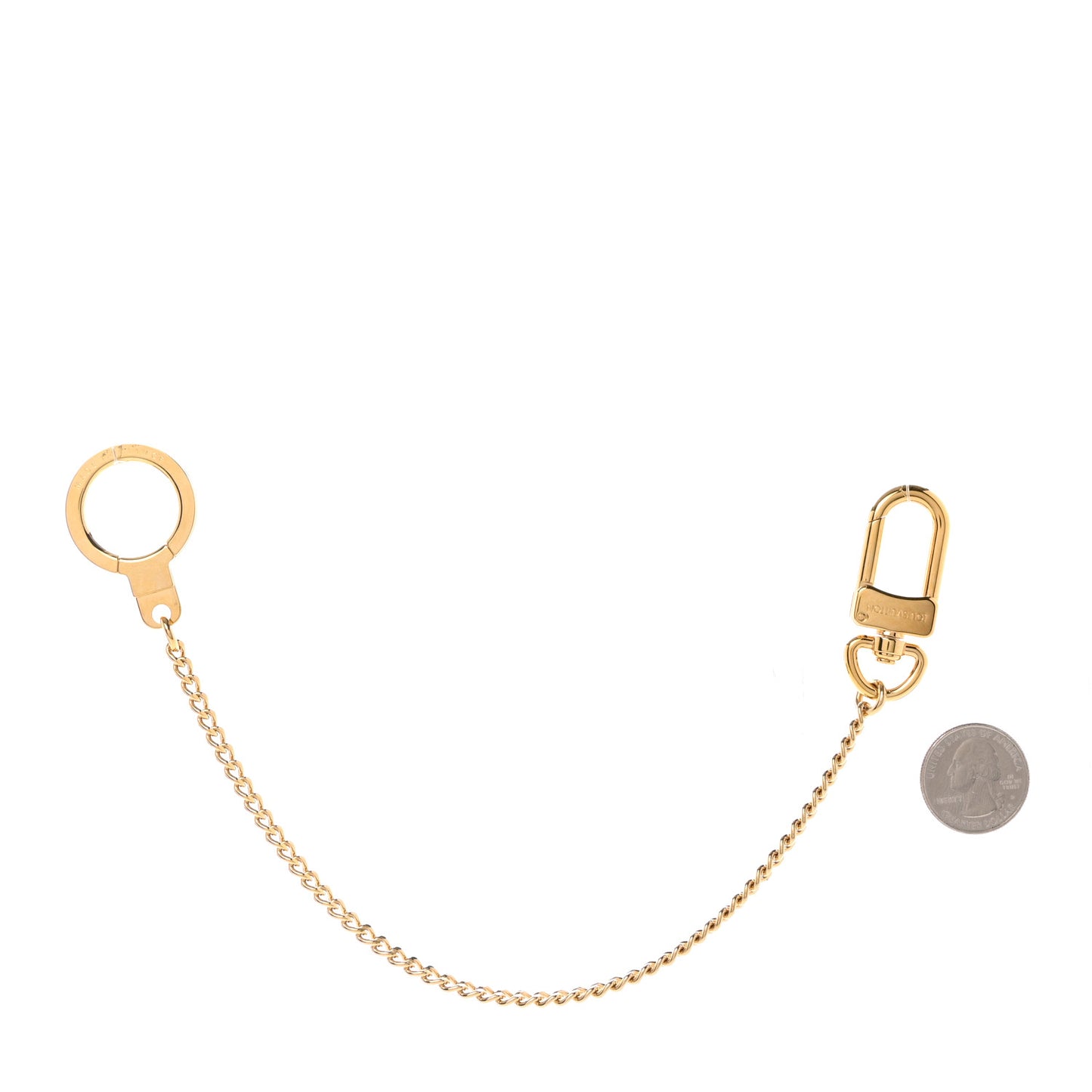 Metal Pochette Extender Key Ring Chain Gold