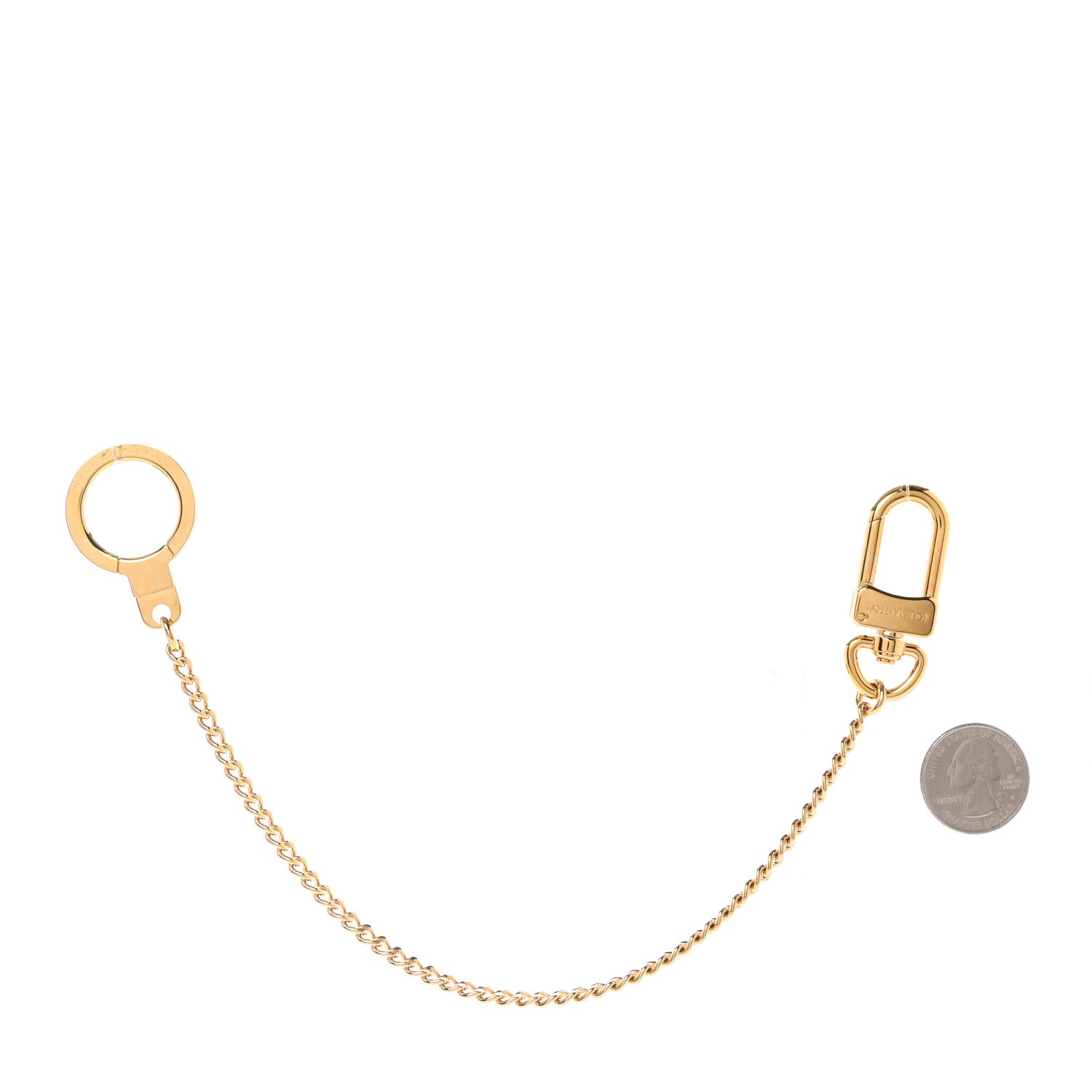 Louis Vuitton Metal Pochette Extender Key Ring Chain Gold 2 of 4