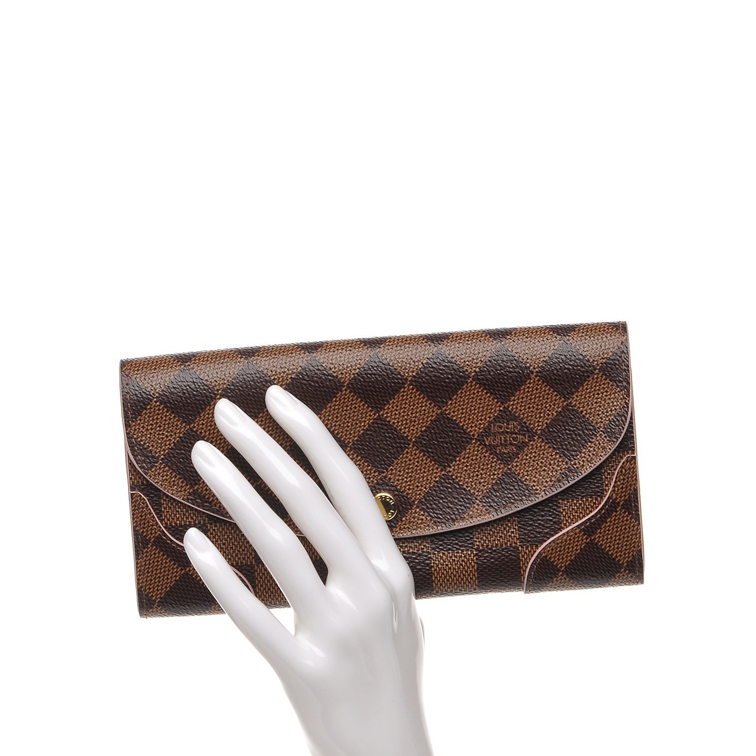 Louis Vuitton Damier Ebene Caissa Wallet Rose Ballerine 2 of 7