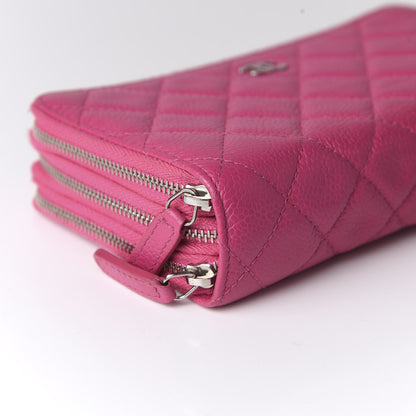 Chanel Caviar Quilted Triple Zipper Wallet Pink 6 of 13
