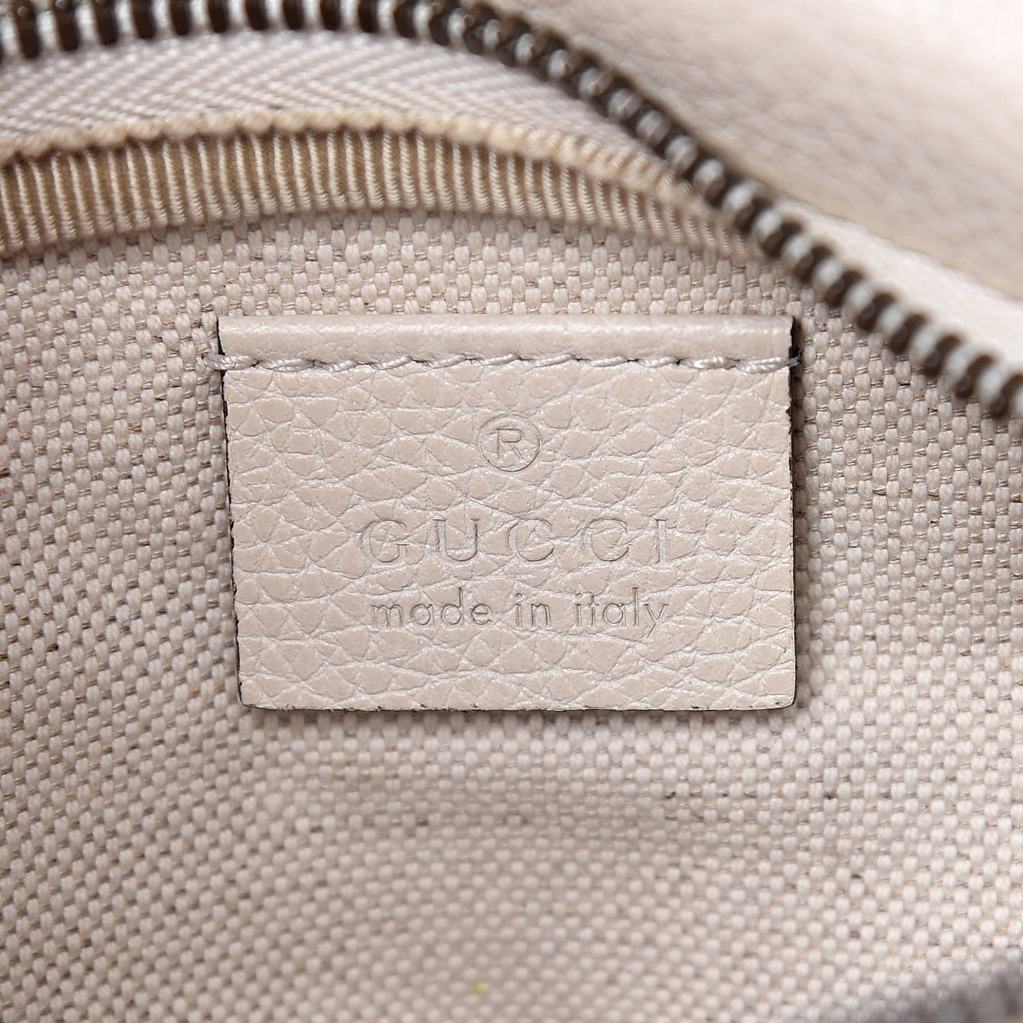 Grained Calfskin Small Logo Belt Bag White