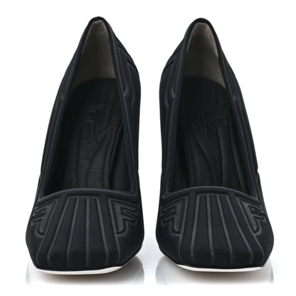Fendi Lycra Film FF FFreedom Decollete Pumps 38.5 Black White 2 of 8