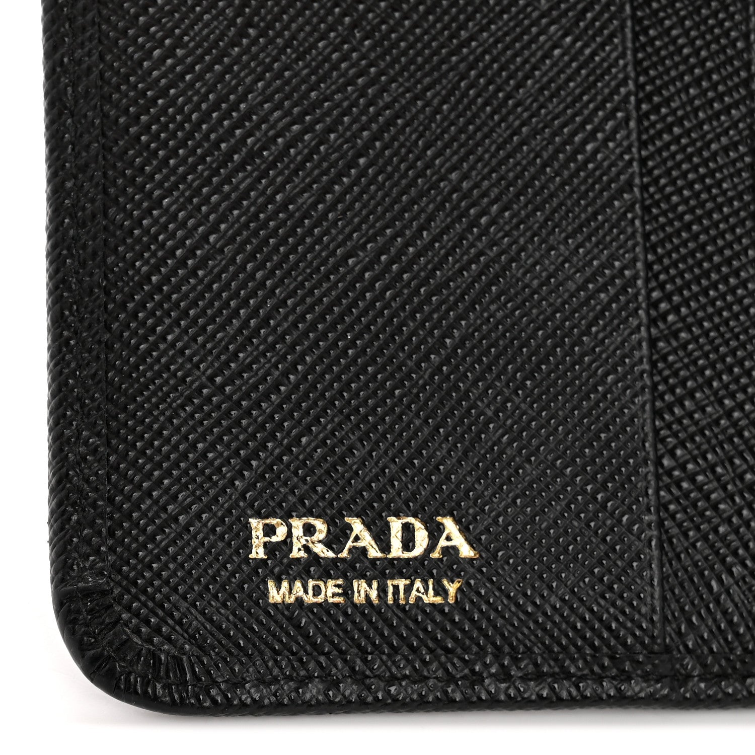Prada Saffiano Compact Zip Around Wallet Black 6 of 9