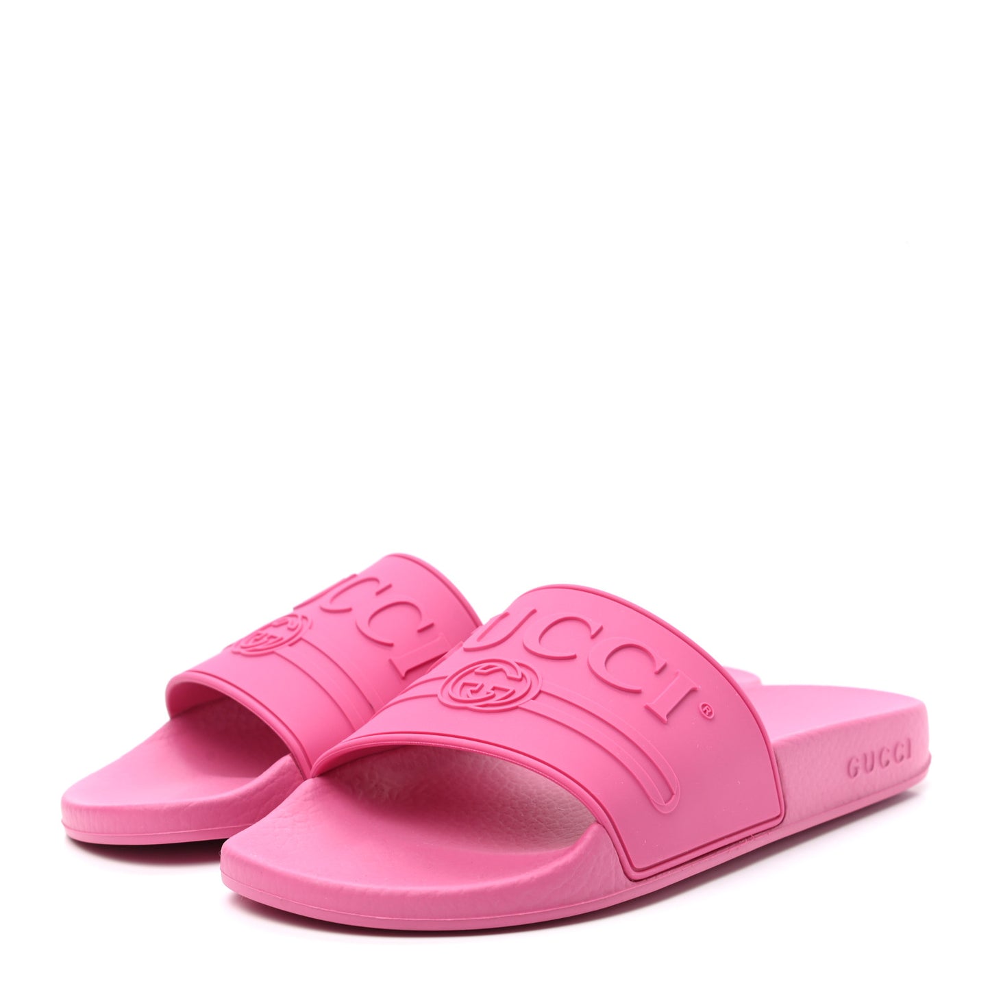 Rubber Womens Logo Slide Sandals 38 Fuchsia