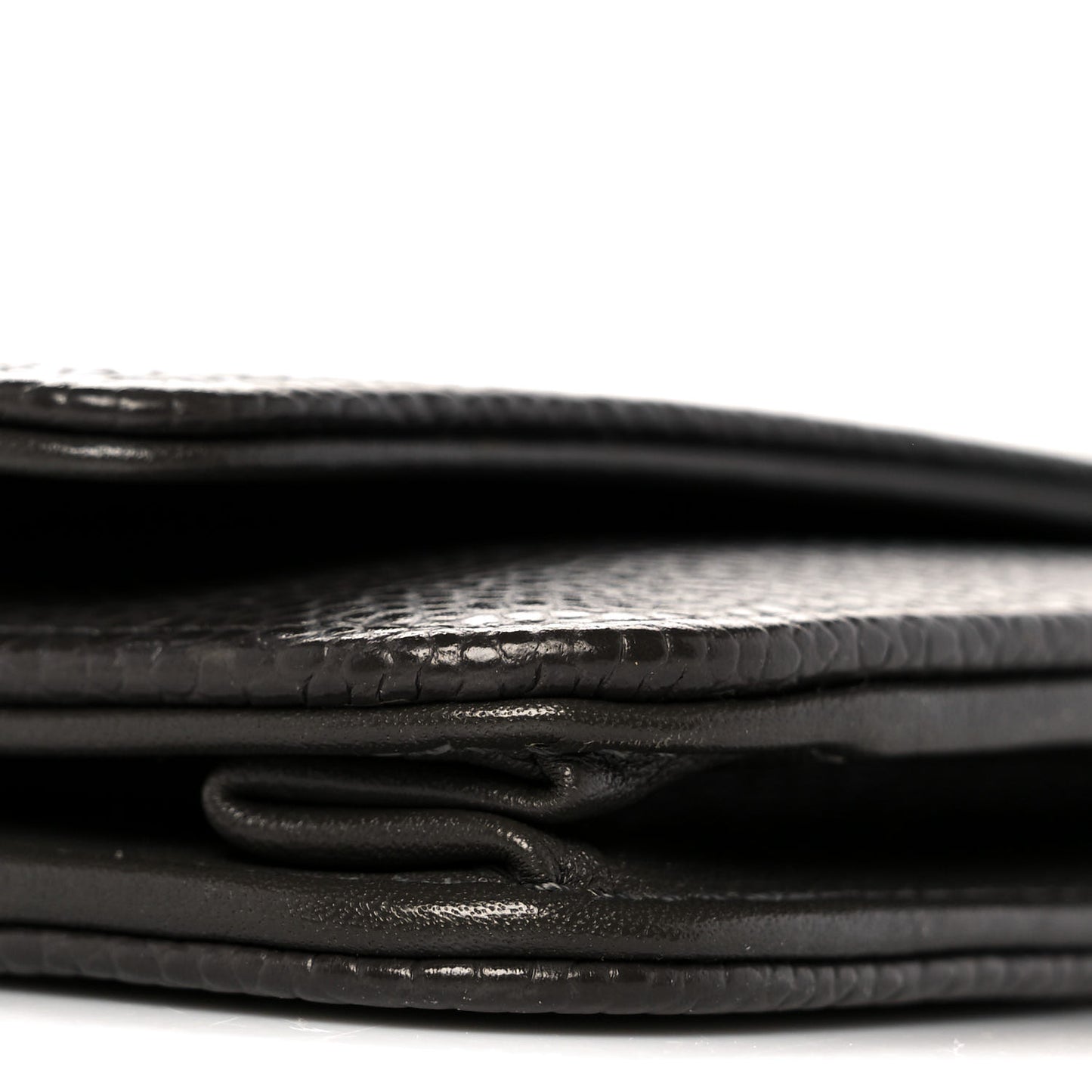 Metallic Caviar Timeless CC Wallet On Chain WOC Dark Silver