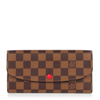 Louis Vuitton Damier Ebene Emilie Wallet Red 1 of 7