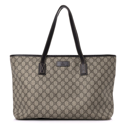Gucci GG Supreme Monogram Medium Zippered Shopping Tote Dark Brown 1 of 21