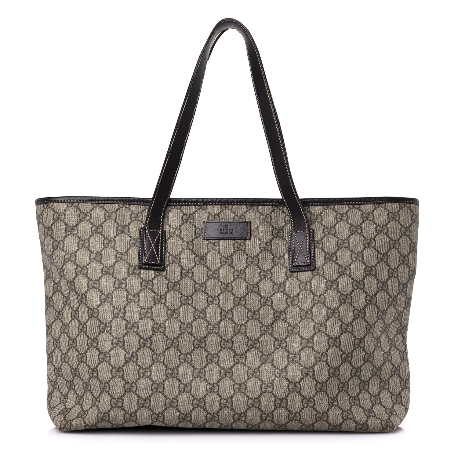 Gucci GG Supreme Monogram Medium Zippered Shopping Tote Dark Brown 1 of 21