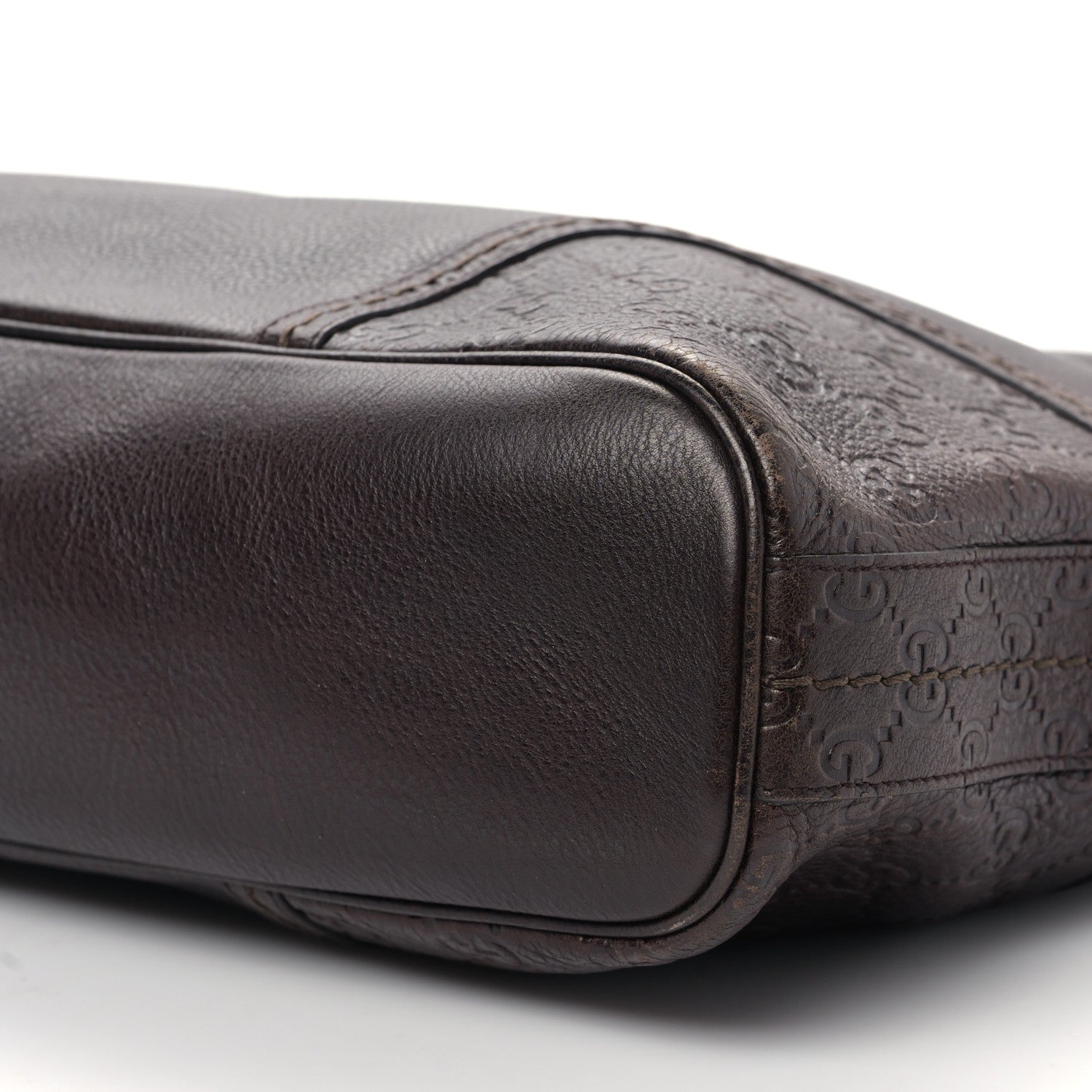 Gucci Calfskin Guccissima Trim Large Signoria Hobo Dark Brown 9 of 9