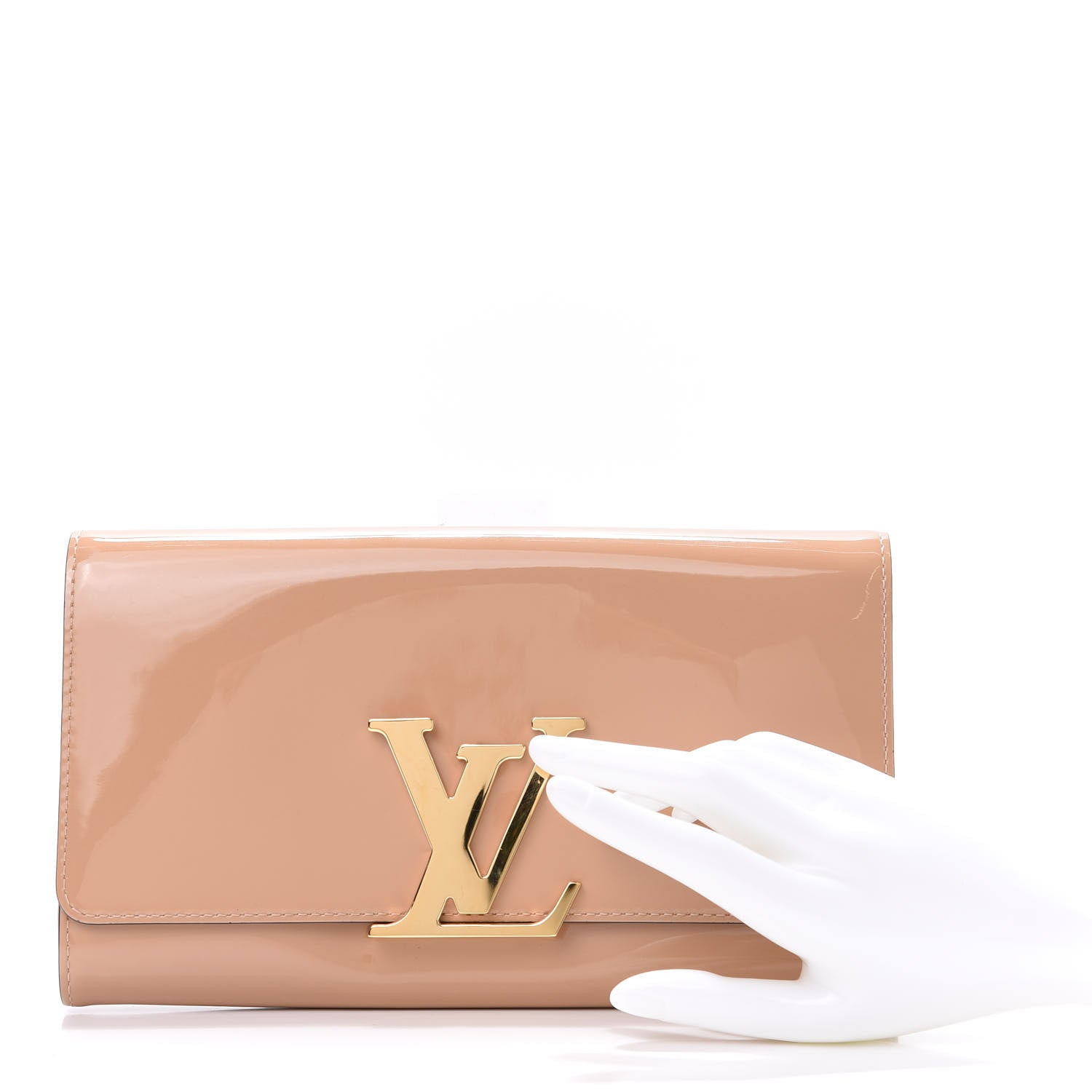 Louis Vuitton Patent Louise Clutch Nude 2 of 12