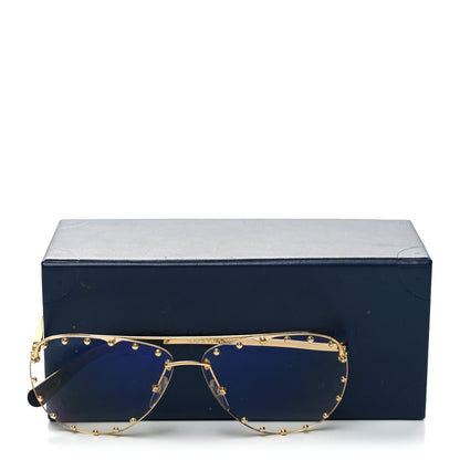 Louis Vuitton Metal The Party Aviator Anti Blue Light Sunglasses Z0997W Gold 9 of 9