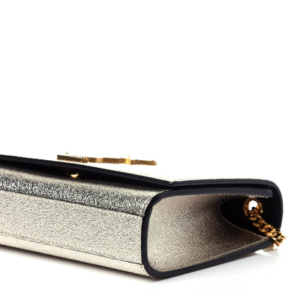 Saint Laurent Metallic Calfskin Small Classic Monogram Kate Satchel Gold 10 of 14