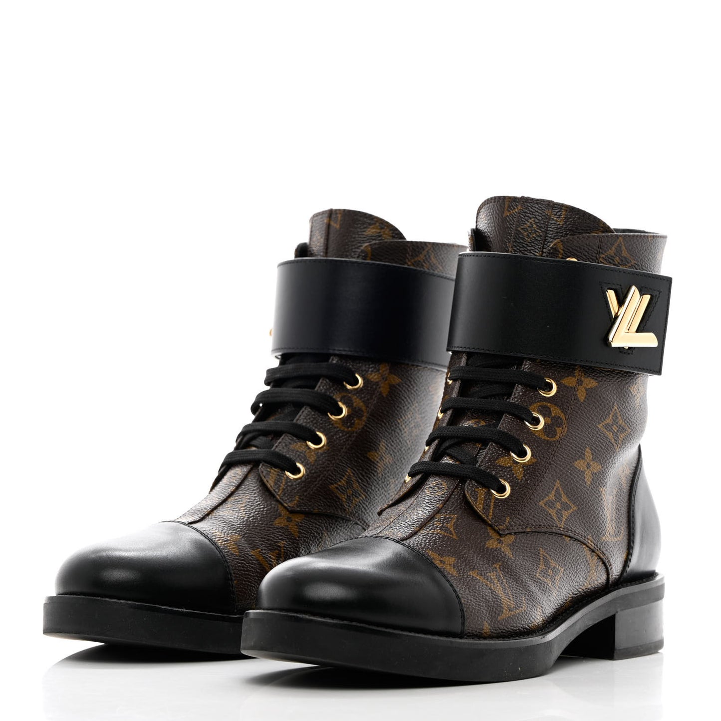 Calfskin Monogram Wonderland Flat Ranger Boots 41 Black