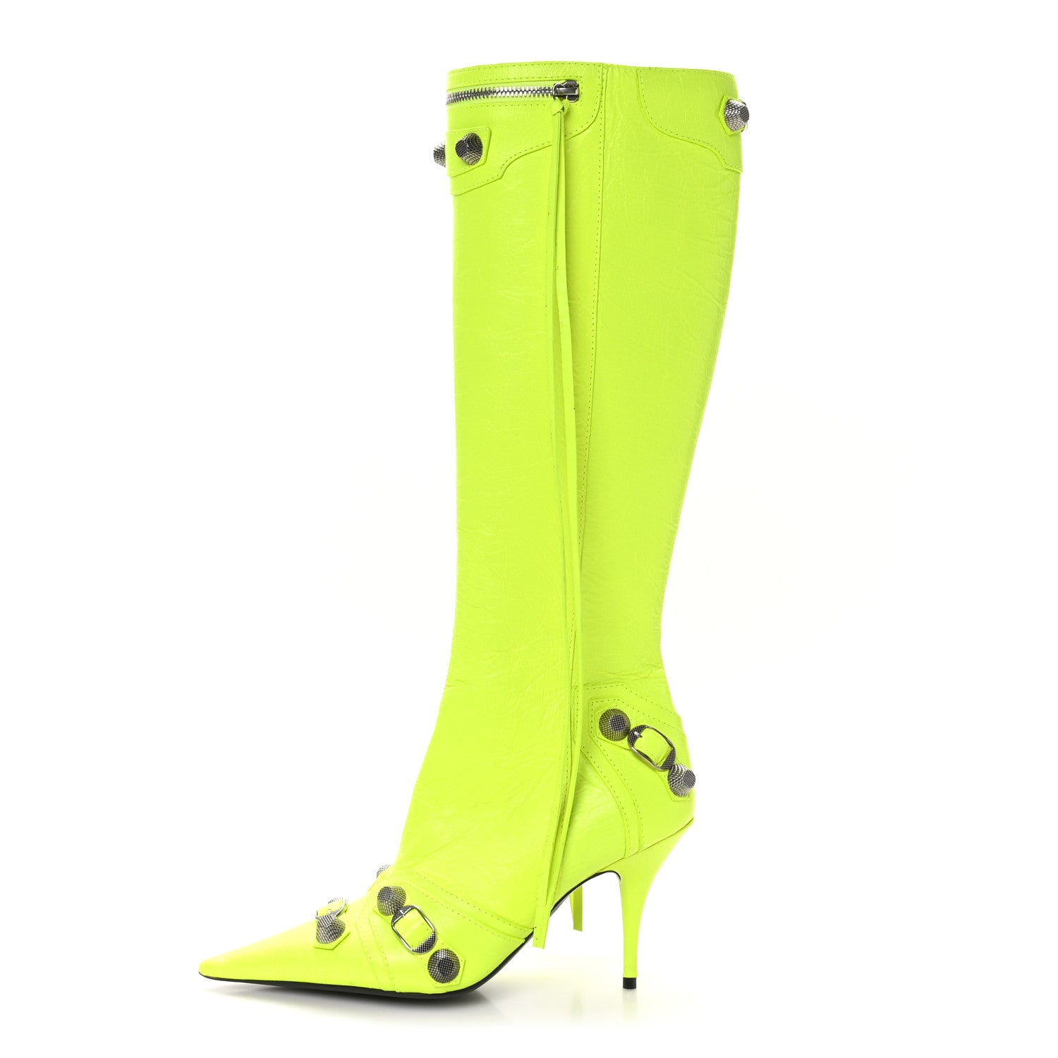 Balenciaga Agneau Arena Cagole 90mm Boots 37 Fluo Yellow 1 of 8