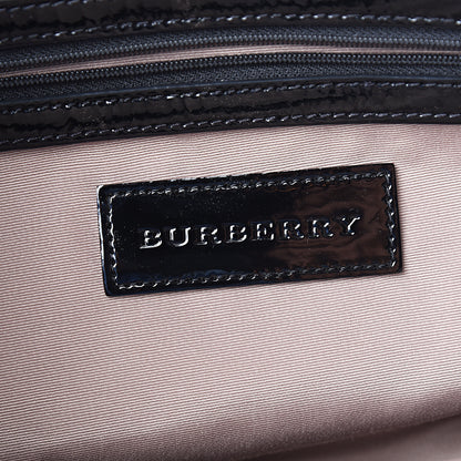 Burberry Patent Trim Nova Check Shopper Tote Black 5 of 11