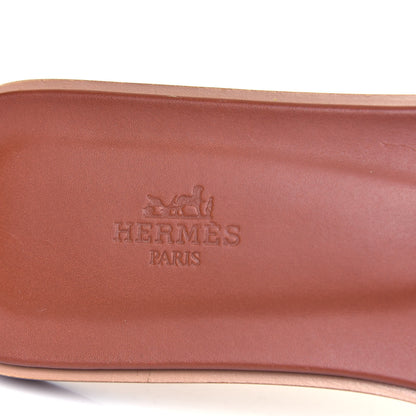 Hermes Box Calfskin Oran Sandals 42 Gold 6 of 6