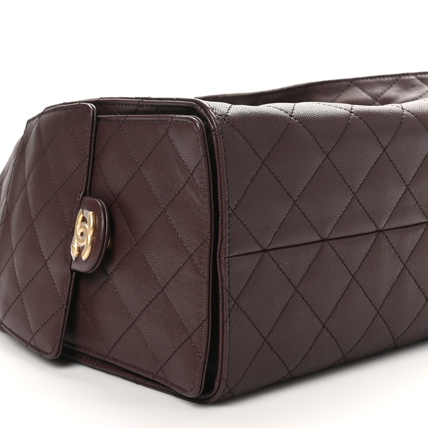 Caviar Quilted Medium Chanel 25 Handbag Dark Brown