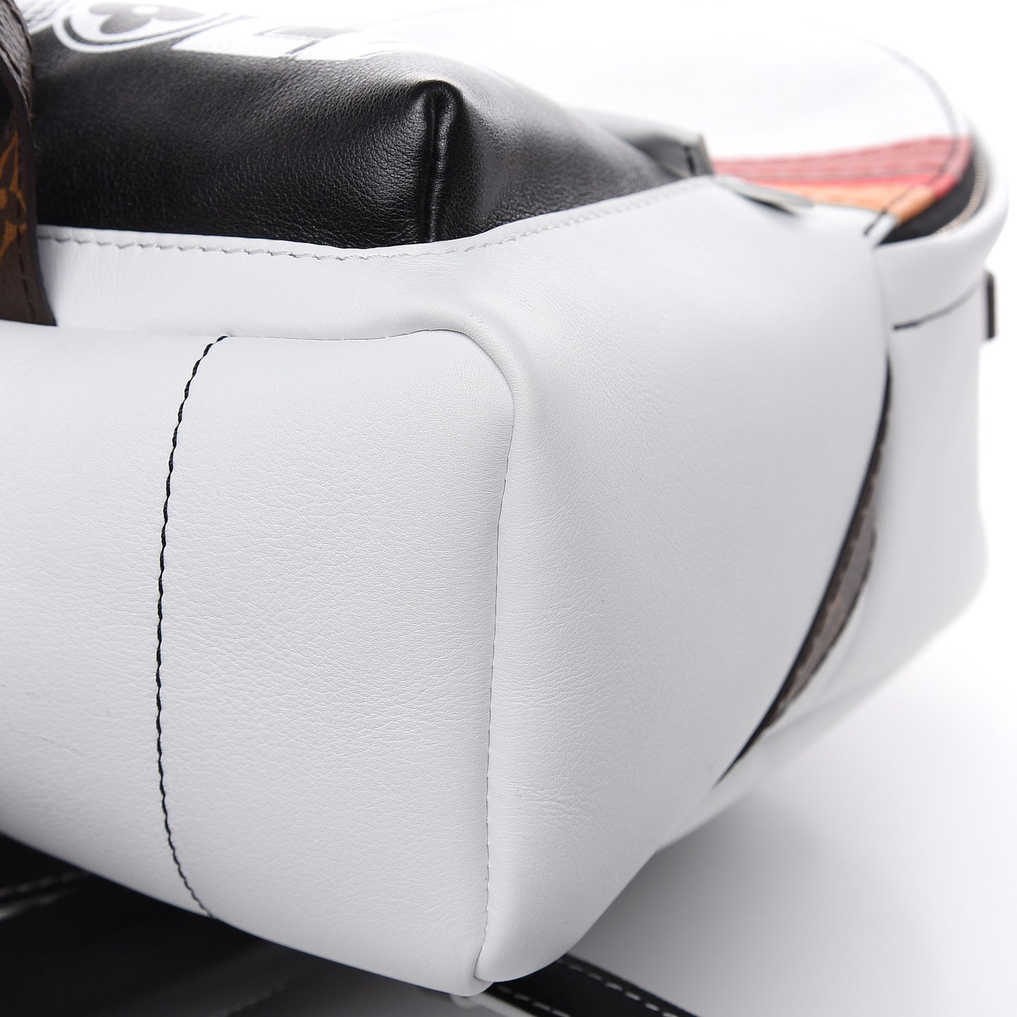 Calfskin Monogram LV Airline Palm Springs Backpack PM White