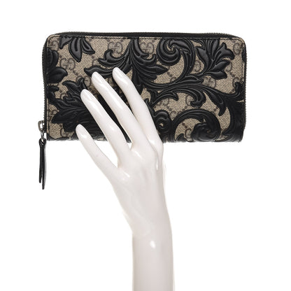Gucci GG Supreme Monogram Arabesque Zip Around Wallet Black 2 of 6