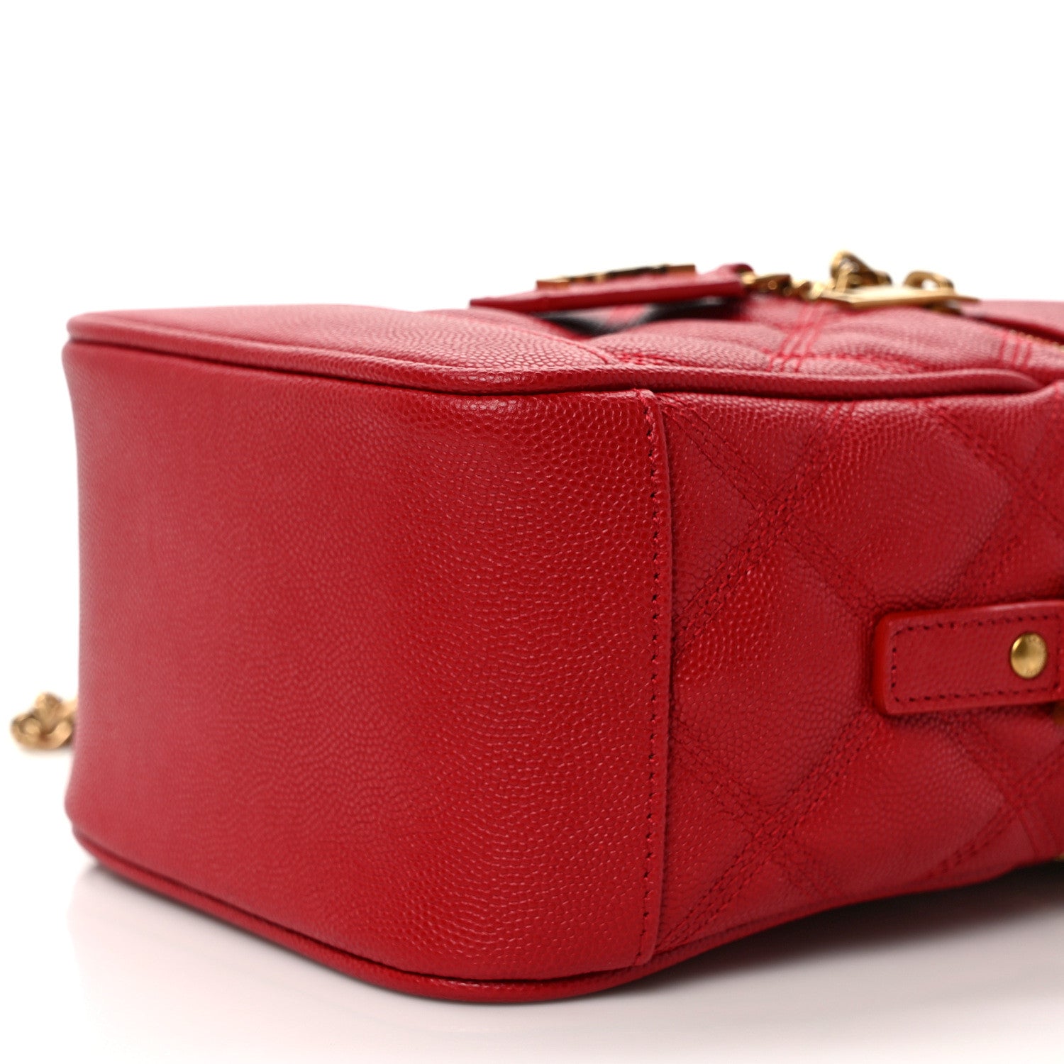 Saint Laurent Grain de Poudre Quilted 80's Vanity Bag Red 8 of 8