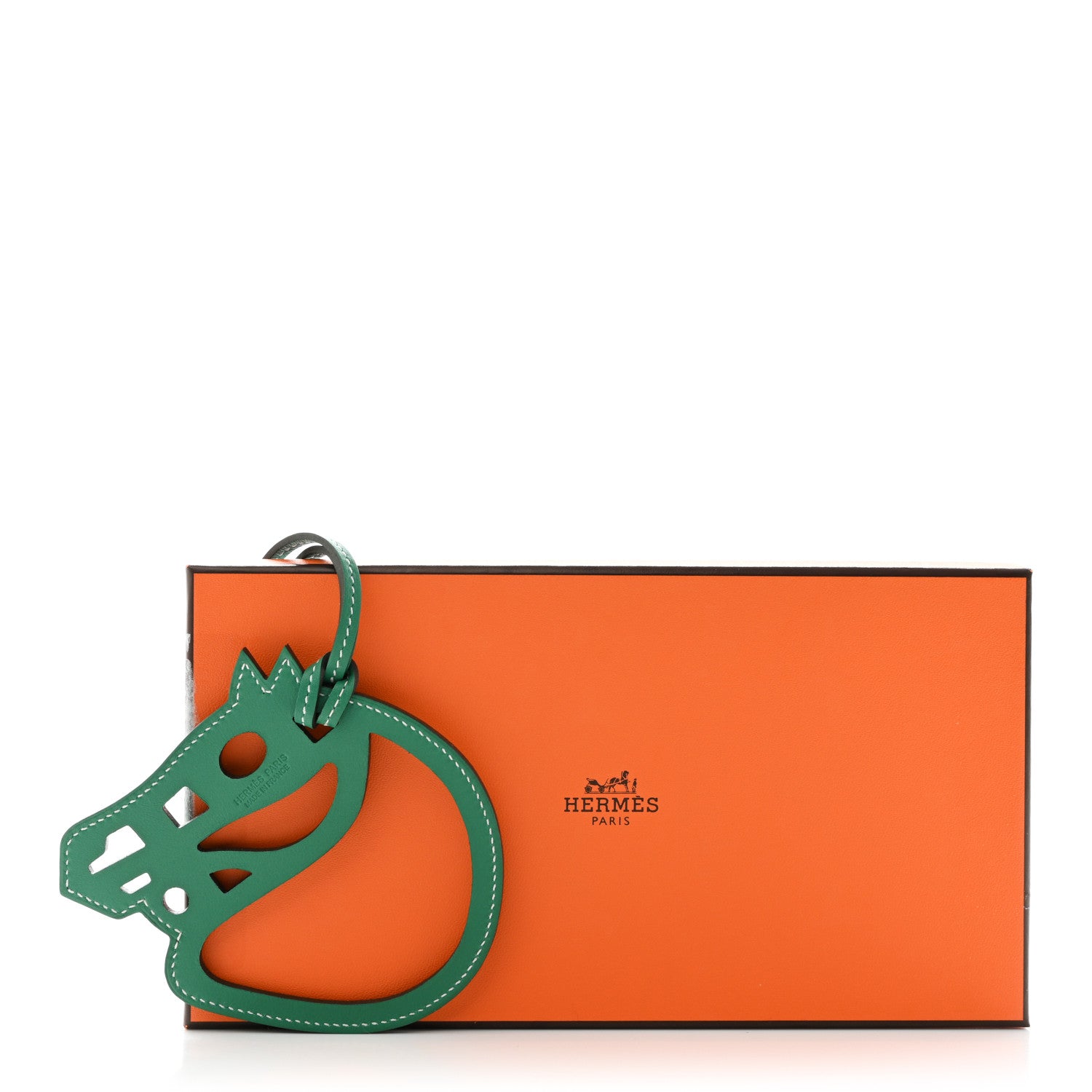 Hermes Swift Paddock Cheval Horse Bag Charm Vert Vertigo 4 of 4
