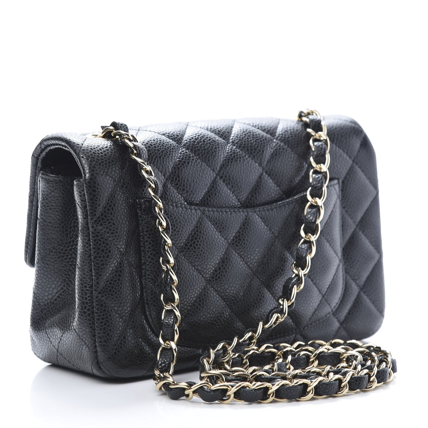 Caviar Quilted Mini Rectangular Flap Black