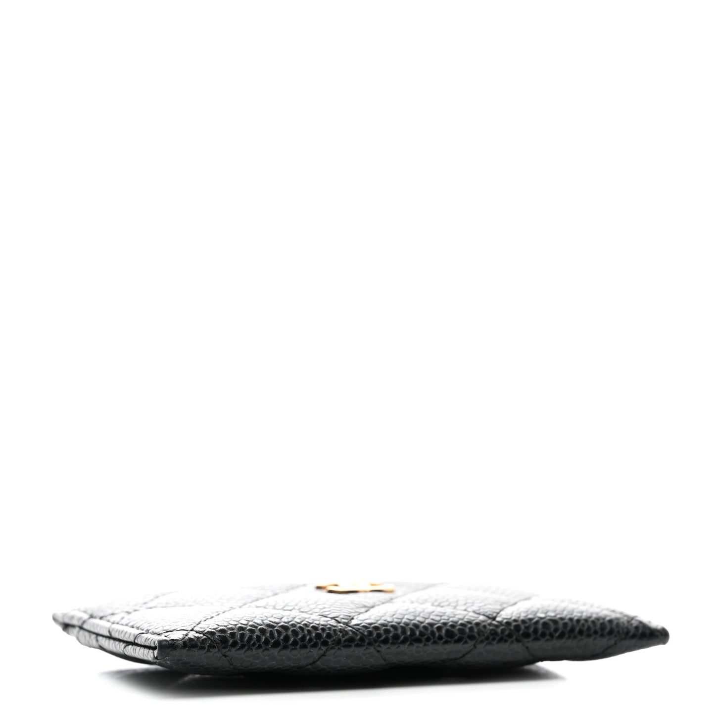 Caviar Quilted Card Holder Black