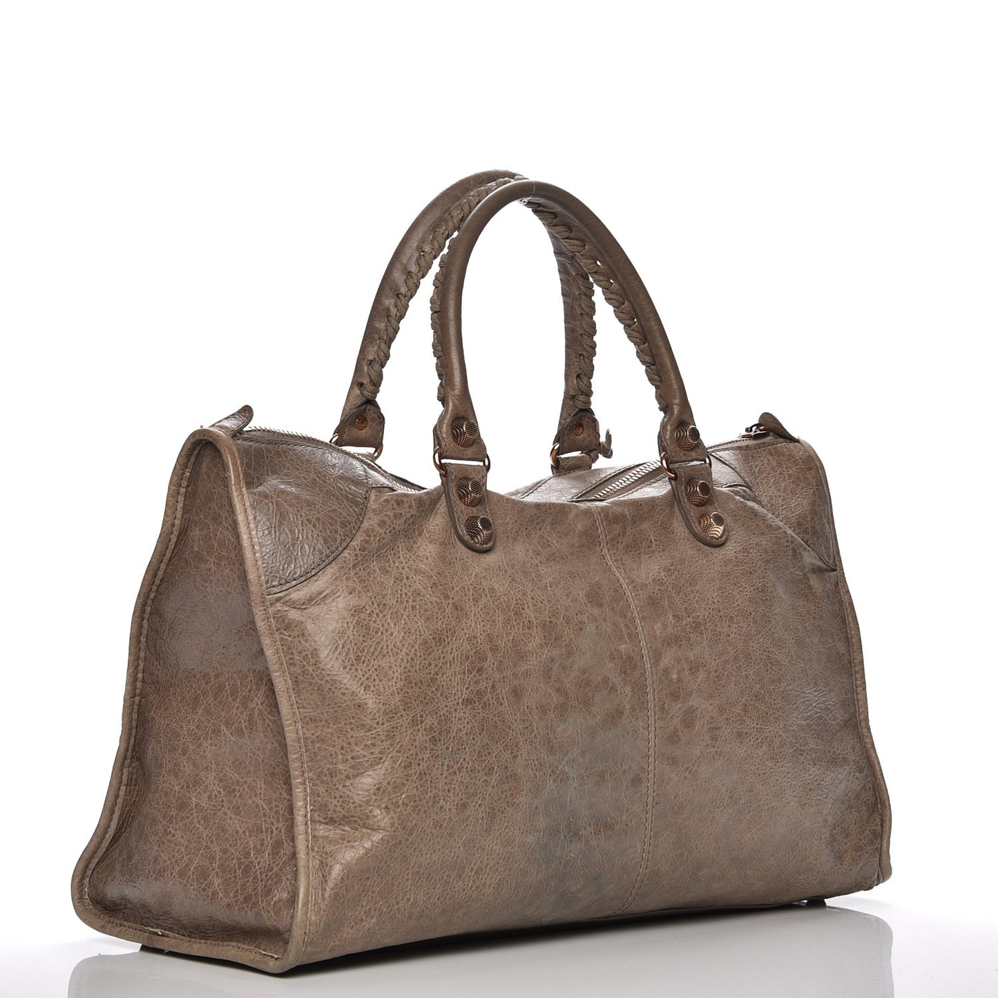 Agneau Giant 12 Rose Gold Hardware Work Gris Poivre