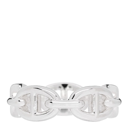 Hermes Sterling Silver PM Chaine d'Ancre Enchainee Band Ring 56 7.75 3 of 7