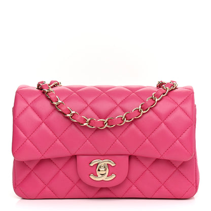 Chanel Lambskin Quilted Mini Rectangular Flap Fuchsia 1 of 22