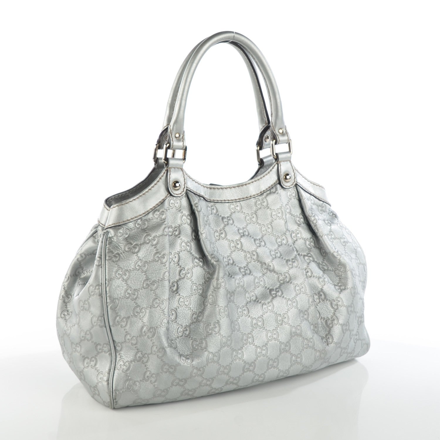 Gucci Guccissima Medium Sukey Tote Silver 3 of 8