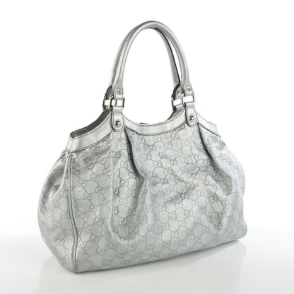 Gucci Guccissima Medium Sukey Tote Silver 3 of 8
