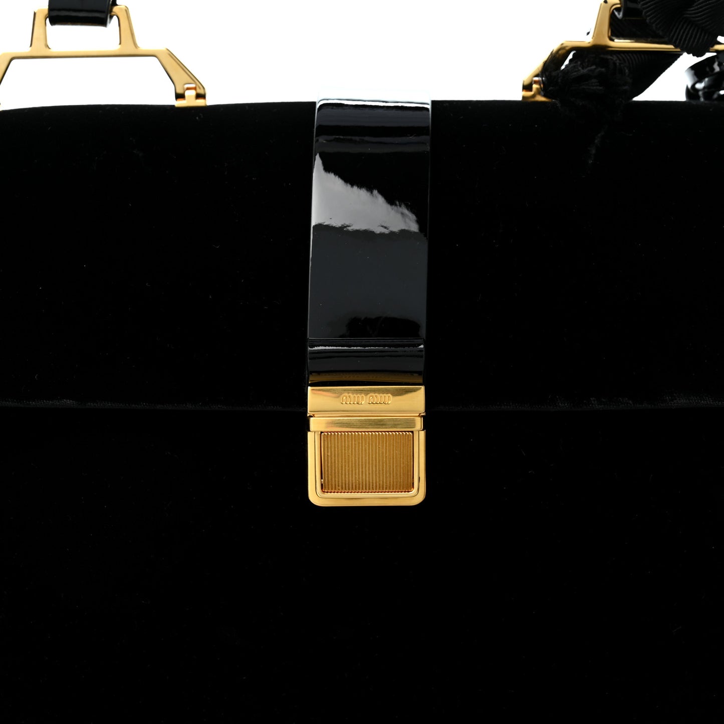 Velluto Vernice Madras Top Handle Bag Black